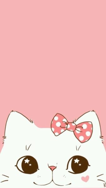 Hình ảnh cute mèo nền hồng