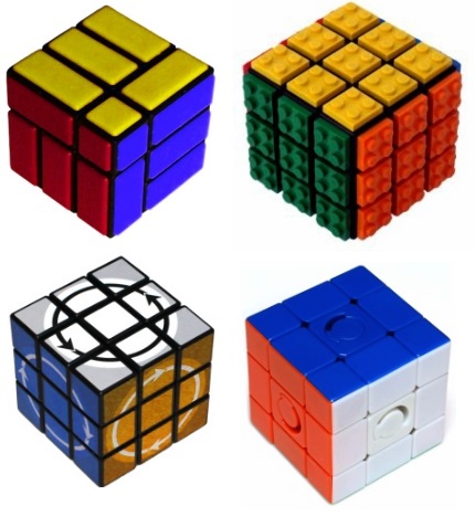 Bandaged Cube Puzzles: Bicube, Lego, Constrained and Latch Cube