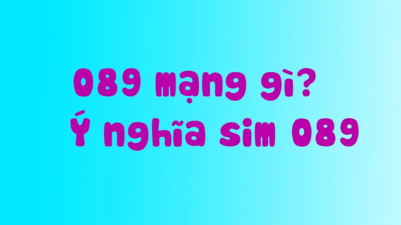 089 là mạng gì?