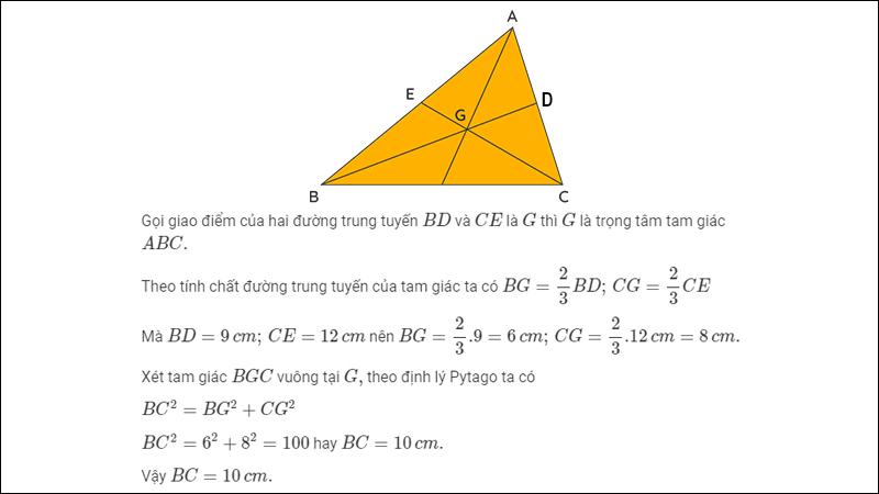 tính chất đường trung tuyến