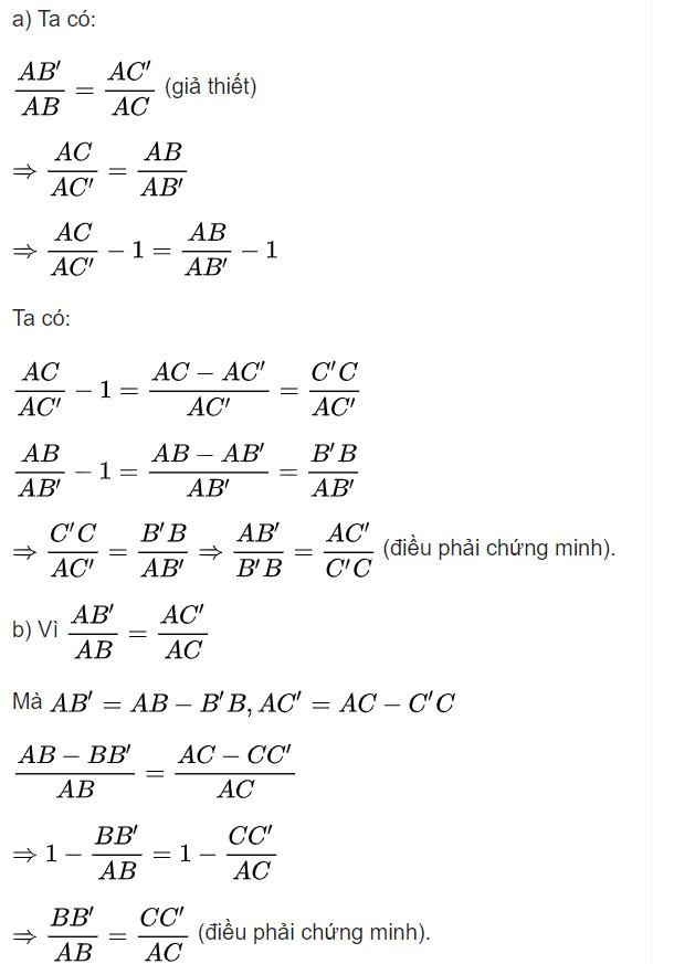 định lý talet trong tam giác