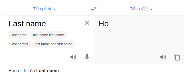 First name là tên hay họ?