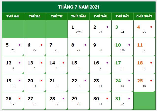 Tháng 7 ngày nào tốt? Xem ngày tốt tháng 7 năm 2021