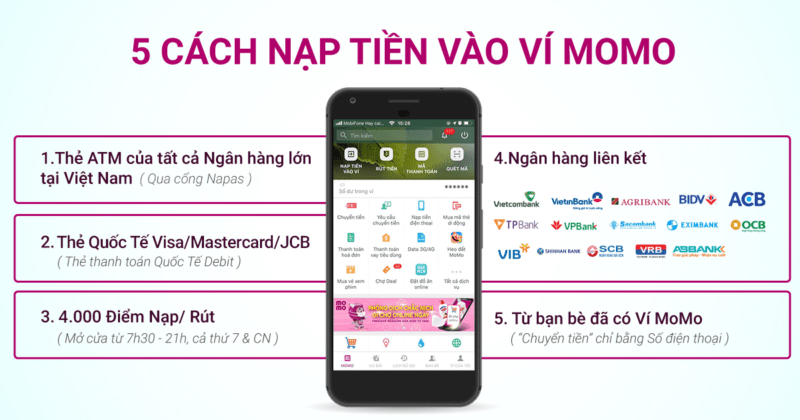 nạp tiền momo ở đâu