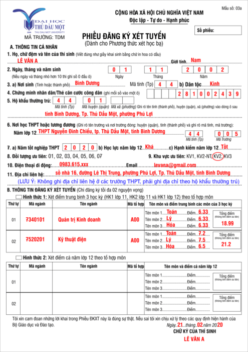 Cách tính điểm xét học bạ